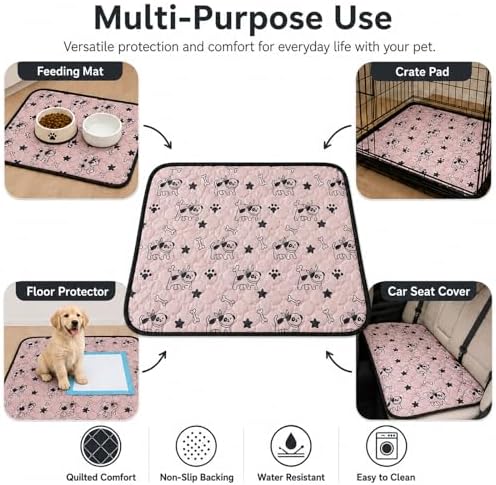 Washable Waterproof Dog Pee Pads, Reusable Puppy Pads, Coffee Medium