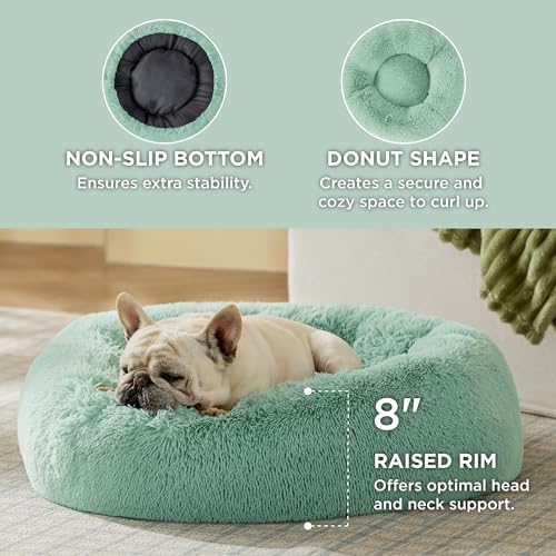 Bedsure Calming Dog Bed Medium Size Dog Donut Washable Pet Bed,30ins
