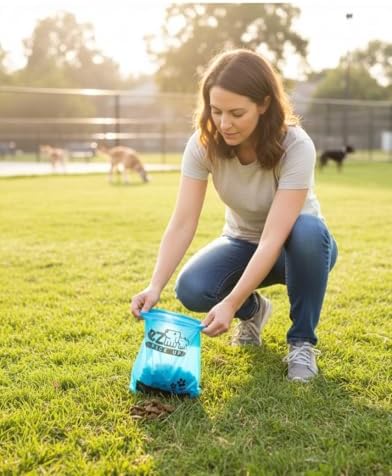 900 Count Dog Waste Bags Poop Bag on Roll, Blue by EZ Pick Up