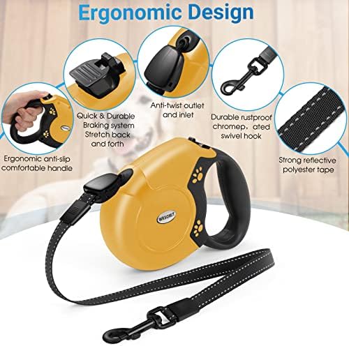 360°No Tangle 26 Ft Retractable Dog Leash for Dogs up to 99lbs
