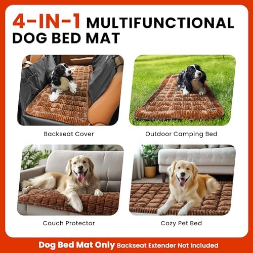 HiPetpy Backseat Dog Bed Mat for Car, Non-Slip Dog Bed for Car Back Seat