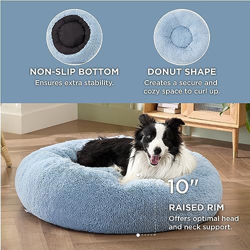 Bedsure Calming Dog Beds Large Sized Dog Donut Washable Pet Bed,36ins