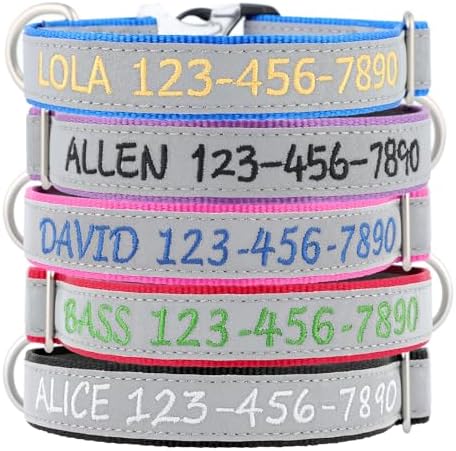 Personalized Dog Collar, Custom Embroidered Name & Phone Number