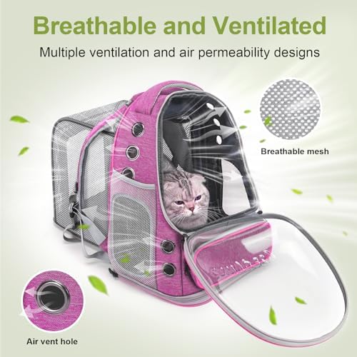 Cawypety Expandable Cat Backpack Large Space Cat Bubble Backpack Carrier
