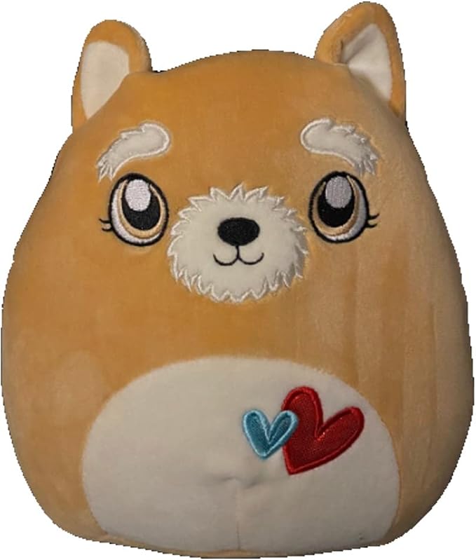 Squishmallow Official Kellytoy Plush Pets Squad Dogs Cats Bunnies Squishy Soft Plush Toy Animals (Tan/Cream/Red, Chloeyana Dog, 8 Inch)