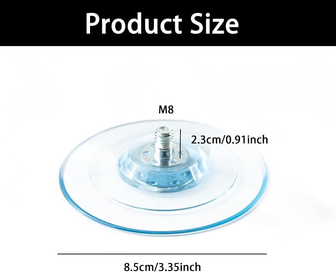 4-Pack 8mm Suction Cup Feet with Screw Mount - Replacement Holder for Cat Perch Window Seat and Kitty Hammock Bed
