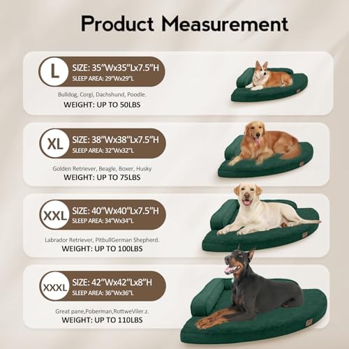 MEKIY Orthopedic Waterproof Dog Bed with Sides for Large Sizes Dogs