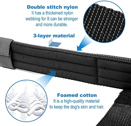 TSPRO Heavy-Duty Tactical Dog Collar with Patch, Large & Extra Large Dogs