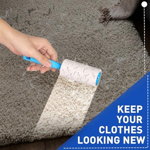 Lint Rollers for Pet Hair Remover, 600 Sheets Mega Value Set, 3 Handle with 6 Extra Sticky Lint Rollers for Pet Hair Removal, Dog and Cat Lint Remover for Clothes, Furniture, Carpet