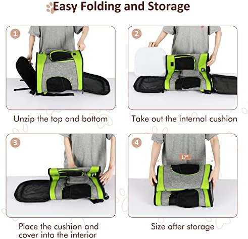 Tirrinia Two-Sided Entry Pet Backpack Travel Carrier for Cats & Small Dogs, Airline-Approved, Padded Back Support, Ideal for Hiking, Walking, Cycling & Outdoor Adventures