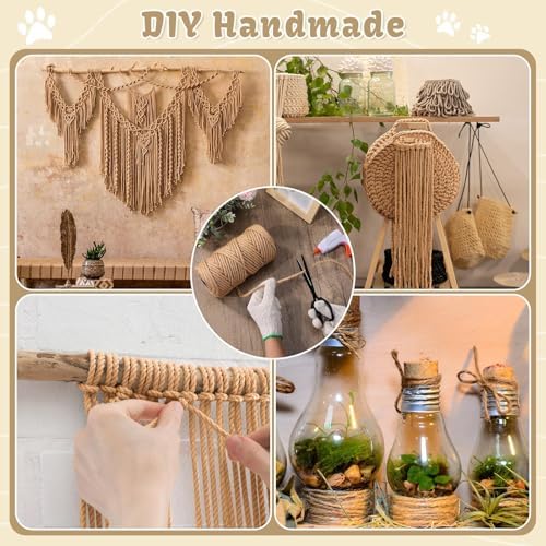 Natural Sisal Cat Rope for Posts, 1/4in ×164ft, Original Color