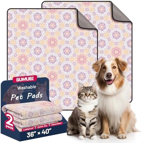 Washable Dog Pee Pads, 2 Packs 36x41 Absorbent Puppy Training Pads