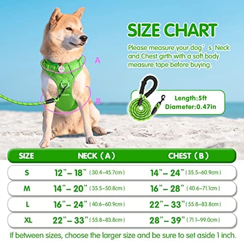 PoyPet Dog Harness and Leash Set, No Pull Vest with Front Clip and Handle