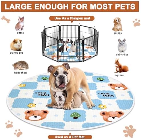 4 Pack Whelping Pads for Dogs, Round Whelping Pads Washable and Waterproof ,Reusable Pet Pee Pads Puppy Training Pad Whelping Floor Pad Whelping Supplies for Dogs (32", Round,Plaid)