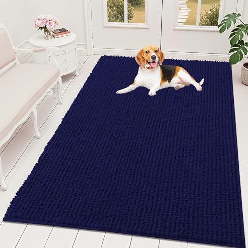 OLANLY Dog Door Mat for Muddy Paws 70x46, Extra Absorbent Chenille Mud Mat