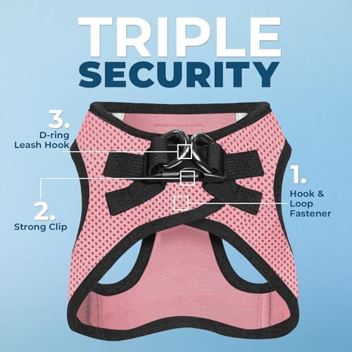 Voyager Step-in Air Dog Vest Harness - Pink/Black Trim, Medium