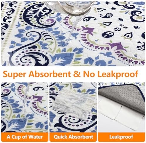 Mozin Washable Pee Pads for Dogs, 1 Pack Super Absorbent Reusable Puppy Pads Waterproof, Leak-Proof & Non-Slip Whelping Pad for Potty Training, Playpens, Crates, Floors, Beds, and Couches 72"x72"