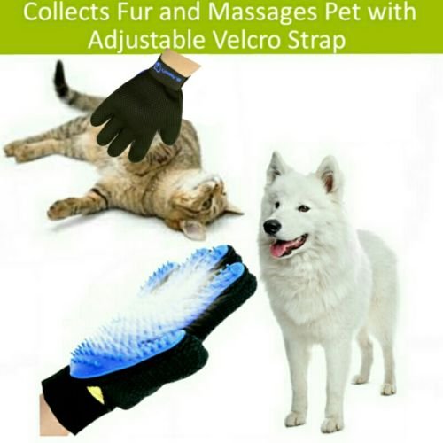 Mr. Peanut's Pet Grooming Glove – 259 Soft Silicone Pins, Breathable Mesh & Adjustable Wrist Strap – Deshedding, Massaging Mitt for Dogs, Cats, Bunnies & Horses