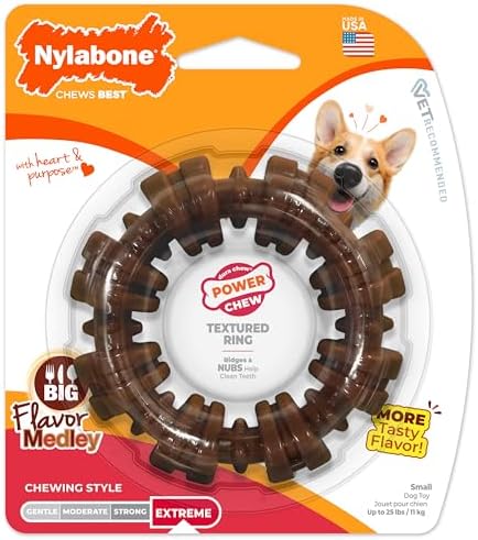 Nylabone Textured Ring Power Chew Toy for Small Dogs Up to 25 lbs