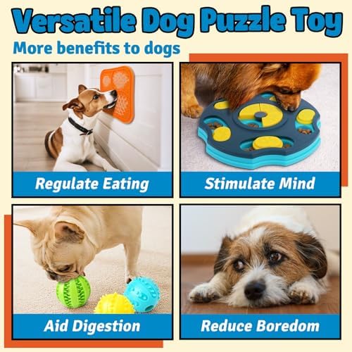 Forfon 9 Pack Dog Enrichment Toy Set with Puzzle Toy & Lick Mats