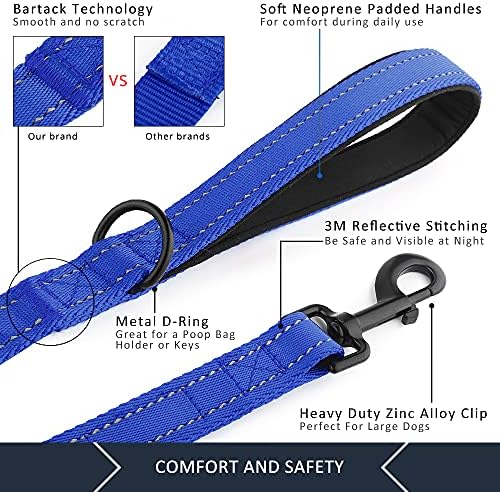 Plutus Pet Double Handle Dog Leash, 6 FT Long, for Medium Large Dogs