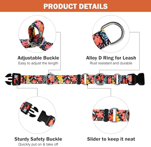 Hikiko Martingale Collar for Dogs with Special Pattern,Adjustable,S