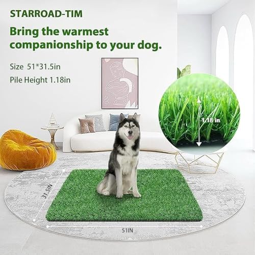 Artificial Grass Rug Turf for Dogs Indoor Outdoor Fake Grass for Dogs Potty Training Area Patio Lawn Decoration (51 x 31.5 Inch (Pack of 1))