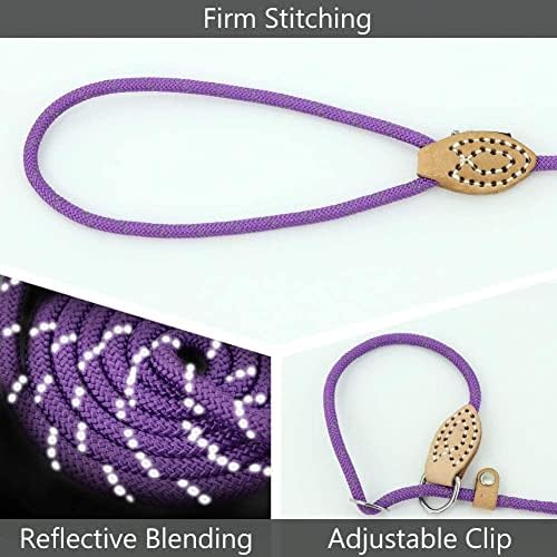 Puppy Pet Cat Dog Leash Collar Basic Accessories Reflective Retractable Dog Rope Pet Traction Belt 5FT(Medium 0.39IN, 24-66LB, Purple)