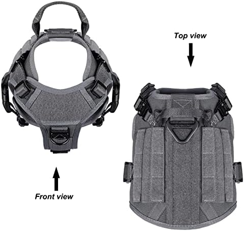 ICEFANG Tactical Dog Harness for Small Dogs,Reflective No Pull Dog Vest