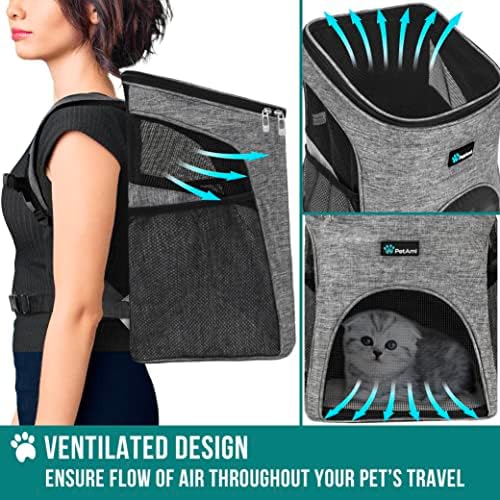 PetAmi Cat Backpack Carrier for Small Dogs and Large Cats, Airline Approved