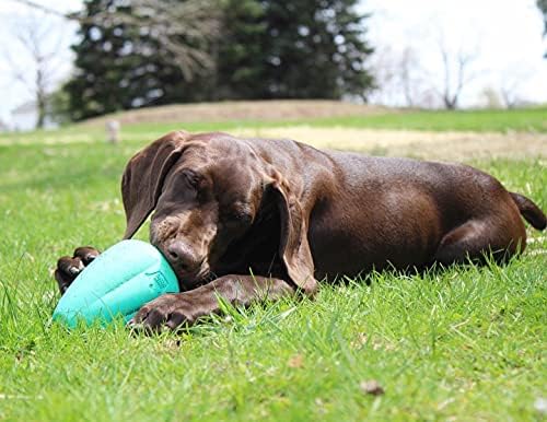 Chew King by Mammoth Premium Treat Dispensing Dog Toy, Durable Natural Rubber Chew Toy, Safety Air Vent, Interactive Enrichment Toy for Aggressive Chewers, XL - For Dogs 40-75lbs - Pack of 2 - Teal