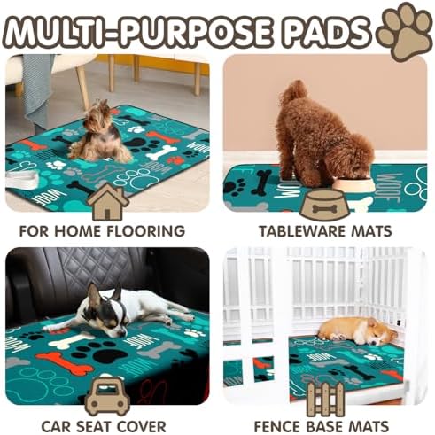 2PC Washable Dog Pee Pads, Non-Slip Reusable Absorbent Mat 35x24in