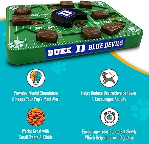 Pets First NCAA Duke Blue Devils Puzzle Toy, Puzzle Treat Dog Toy, Interactive Dog Treat Toy, Dog Puzzle Feeding Slow Toy