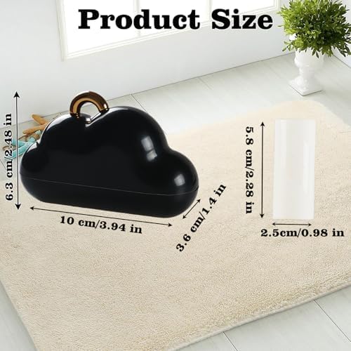 Mini Travel Size Reusable Lint Roller for Clothes & Pets, 150 Refillable Sheets (Black)