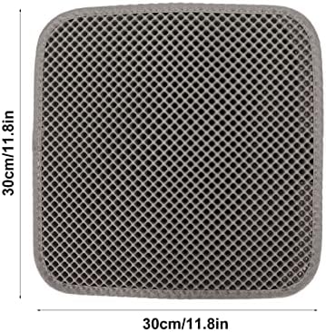 ASHATA Cat Litter Mat, Double Layer Design Urine Proof Trapper Mat for Litter Boxes, Double Layer EVA Litter Trapping Mat for Kitten, Easy to Clean Scatter Control (Grey)