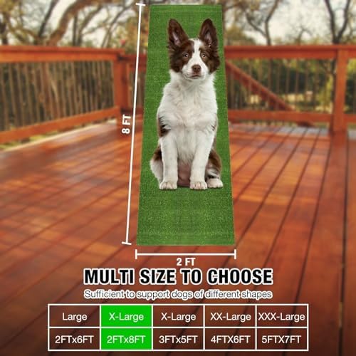 GLOBREEN Fake Grass Pee Pads for Dogs Potty - 2FTx8FT Reusable Turf Runner