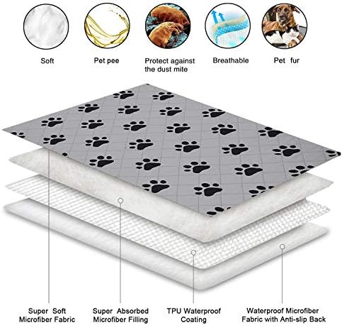SPXTEX Dog Crate Pads, Washable Non-Slip Puppy Pee Rugs, Waterproof Pet Training Pads for Small Dogs, 2 Pieces, 18"x24"