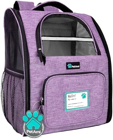 PetAmi Dog Backpack Carrier Airline Approved Cat Pet Puppy Bag, Purple