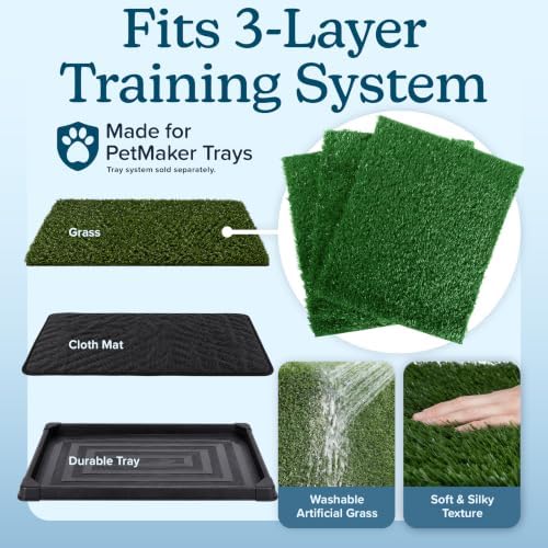 PETMAKER Artificial Grass Pee Pads for Dogs, 3 Pack, 50.5” x 33”