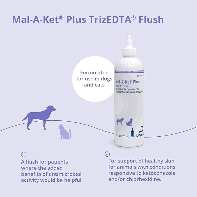 Mal-A-Ket® Plus TrizEDTA Flush for Dogs and Cats, 12 Fl Oz | Antibiofilm; Packaging May Vary