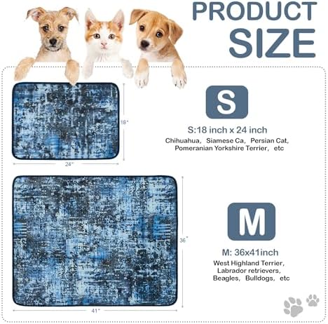 Qeils Washable Pee Pads for Dogs, Reusable Puppy Pads 36"x 24" 4 Pack