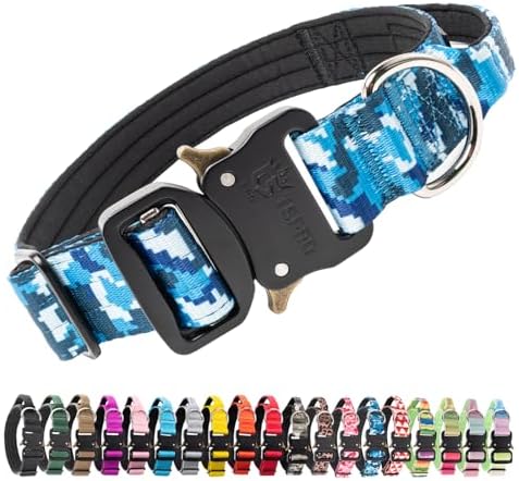 TSPRO Tactical Dog Collar, Heavy Duty Quick Release Metal Buckle and Handle