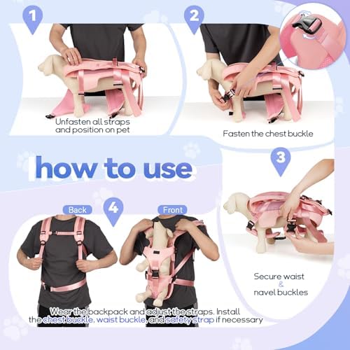 YUDODO Front Pet Carrier Backpack for Small Dog, Legs Out Dog Chest Carrier