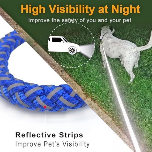 Reflective Dog Leash 2/3/4/6/10ft Braided 1/2" Strong Nylon Rope