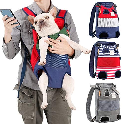 Dog Backpack Carrier Small Dog Backpack, Pet Dog Front Backpack Legs Out Dog Chest Carrier for Small Dogs, Cat Backpack Carrier Dogs Travel Back Pack Hands-Free Hiking Bike Motorcycle (Size:11–19 lbs)