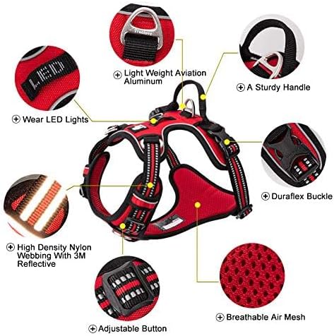 WINHYEPET True Love No Pull Dog Harness Extra Reflective Pet Harness for Small Medium Large Dogs Adjustbale for Running Walking Padded Soft Mesh Vest Easy Control TLH56512(Purple,S)