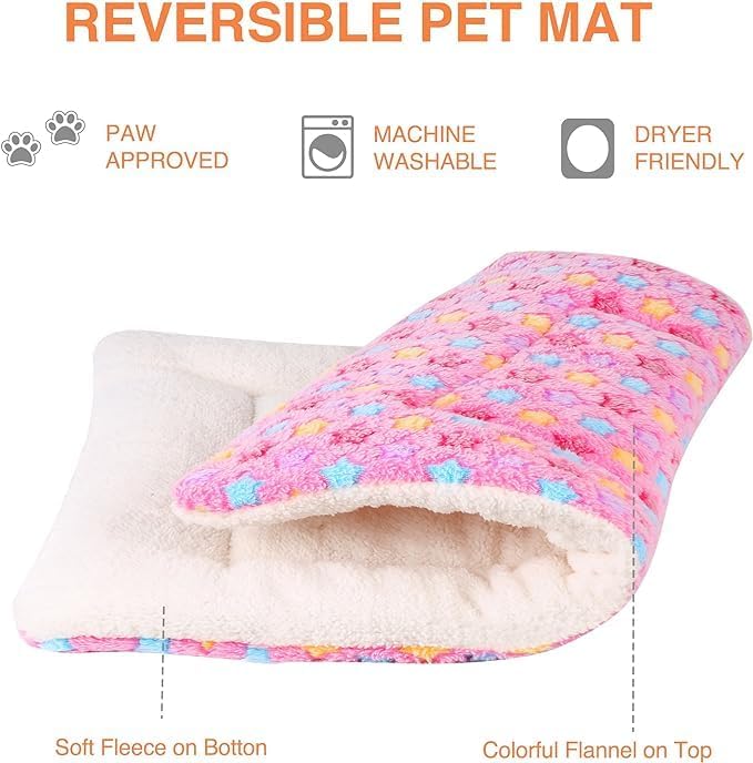 Mora Pets Dog Bed Crate Pad Ultra Soft Pet Bed with Cute Star Print Washable Reversible for Large Medium Small Dogs 21 x 12 inch 2 Pack Pink