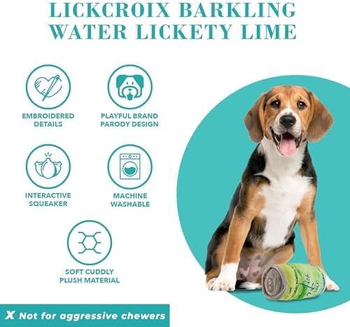 Haute Diggity Dog LickCroix Barkling Water Plush Dog Toy, Drink Parody Toy