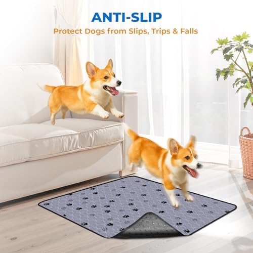 Fostanfly Washable Pee Pads for Dogs, Ultra-Absorbent, 63"x63"-2 Pack, Gray