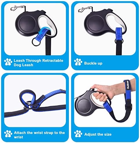PetBonus Short Dog Leash, Safety Wrist Strap for Dog Retractable Leash